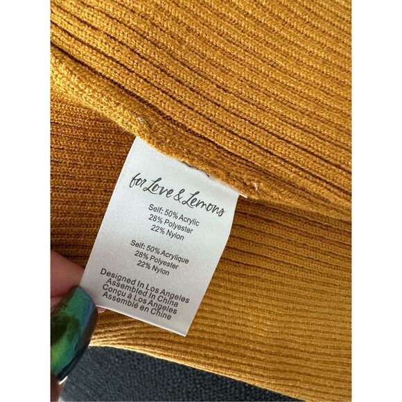 NWT For Love & Lemons Ribbed Knit Cutout Maggie Midi Dress Rust Orange Small $18 - Picture 9 of 10